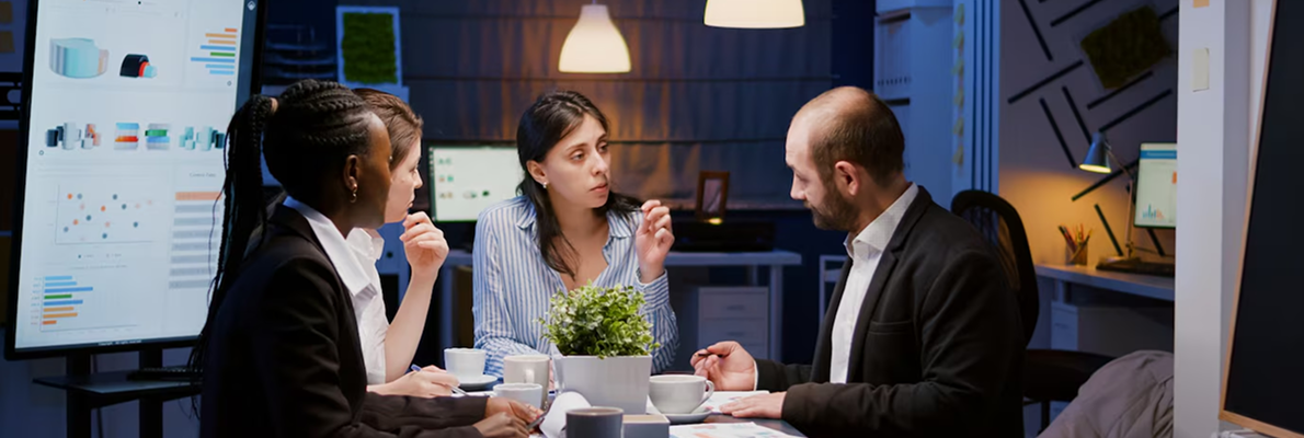 People discussing a service strategy